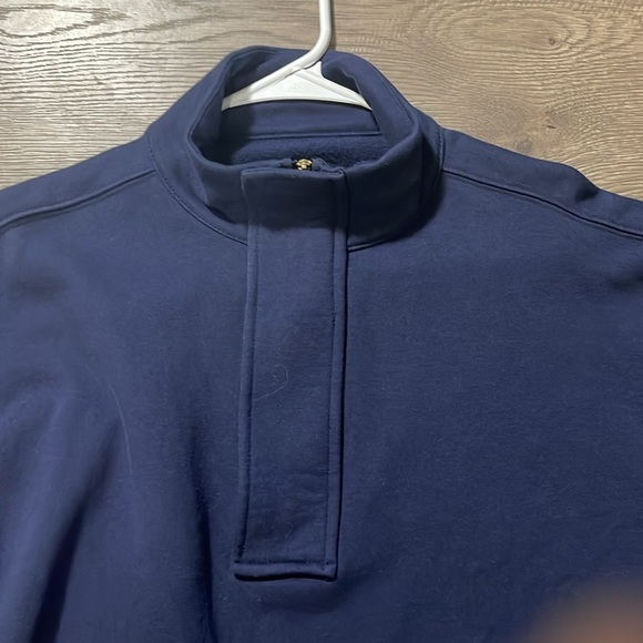 A New Day navy blue pullover with 1/2 zipper and kangaroo pocket, size M - Picture 3 of 8